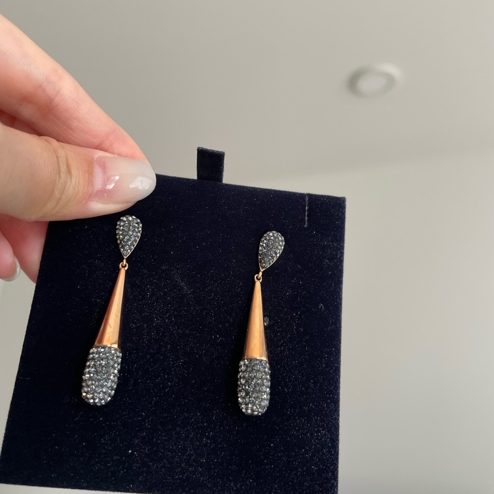 Swarovski Rose Gold and Silver Crystal Earrings